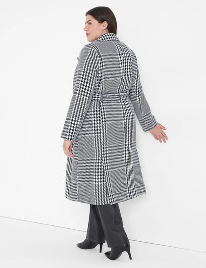 Double-Breasted Plaid Coat