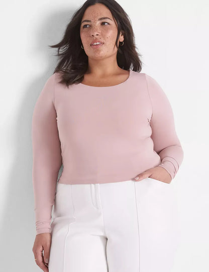 Fitted Long-Sleeve Crop Tee