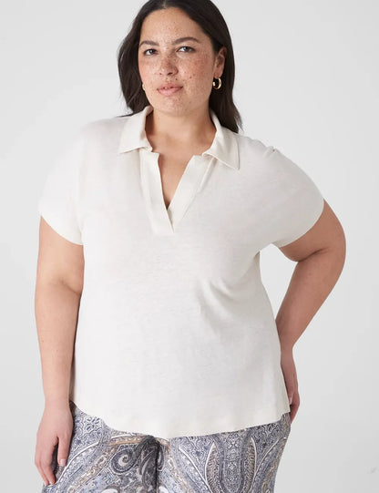 Linen Polo Top