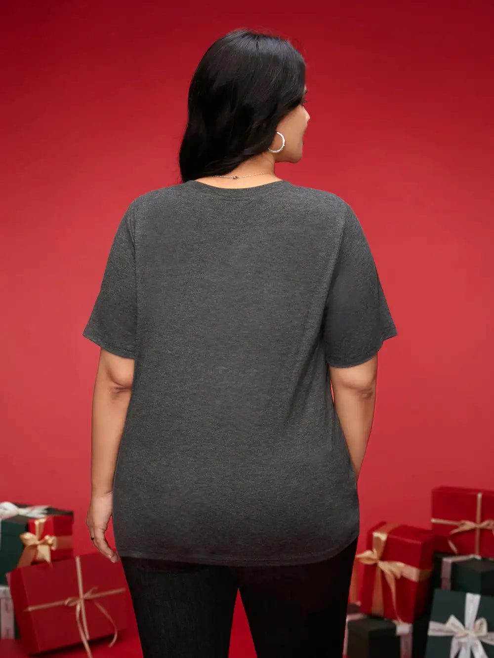 Merry & Bright Slogan Slim-Fit Tee