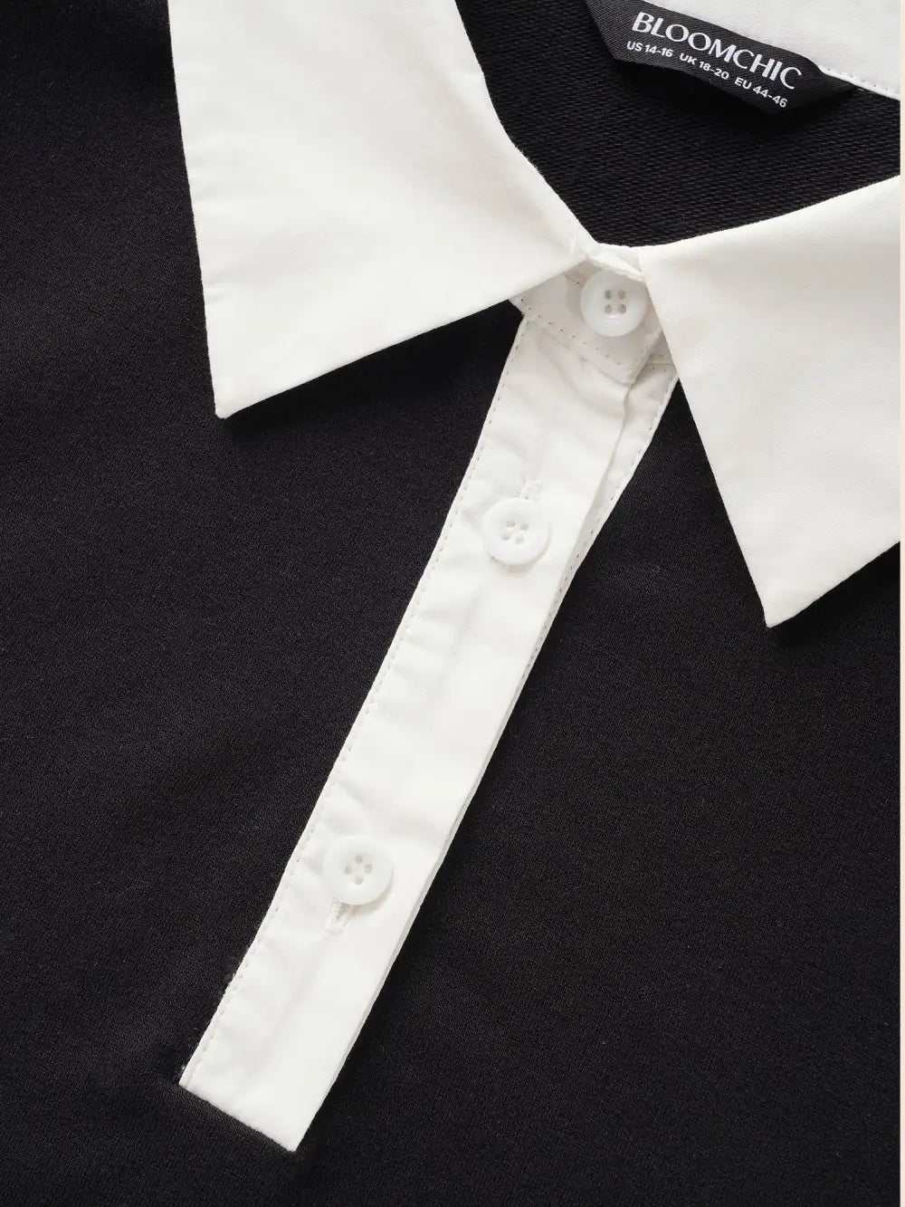 2-In-1 Shirt Collar Contrast Patchwork Sweatshirt