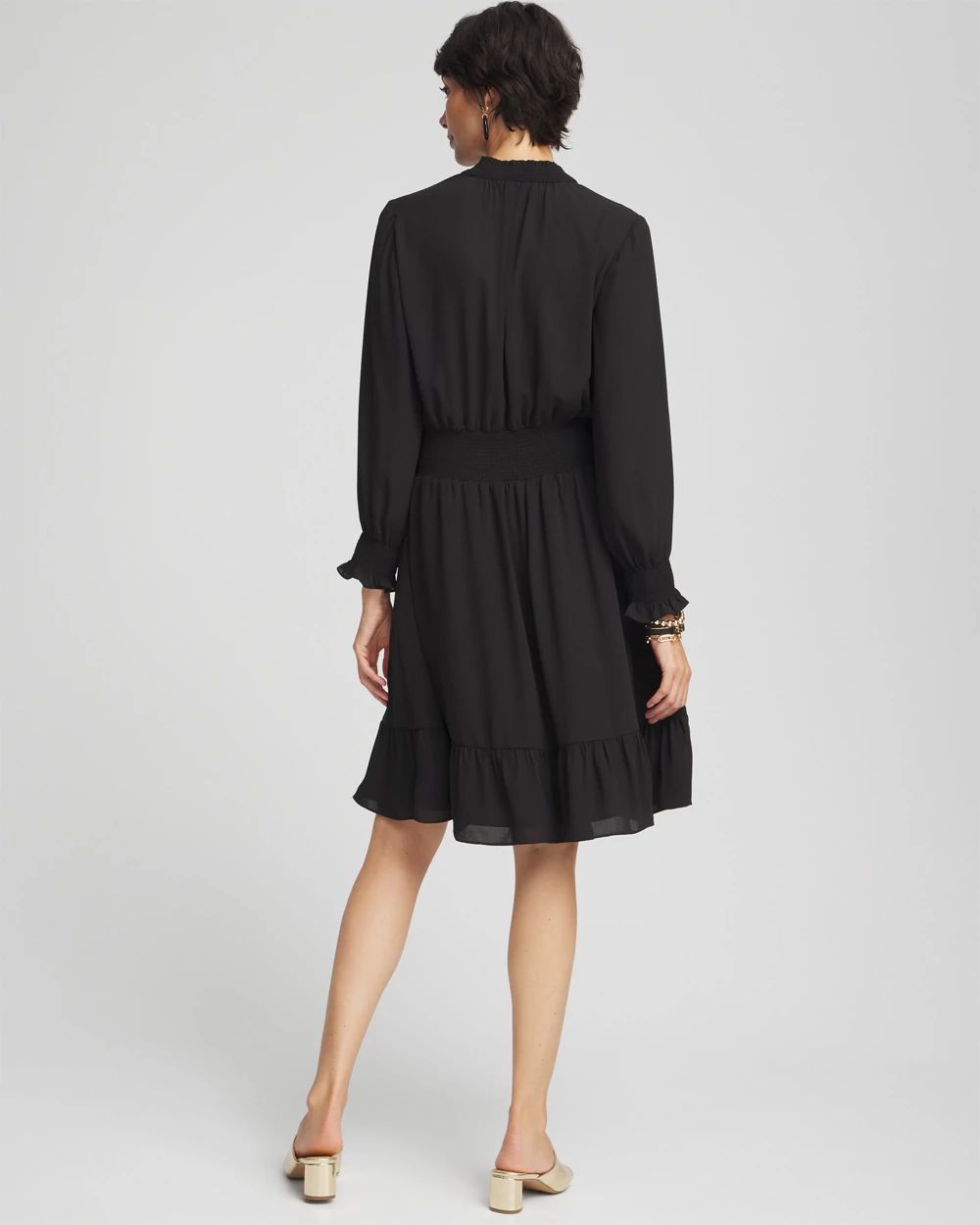 Smocked Waist Ruffle Dress