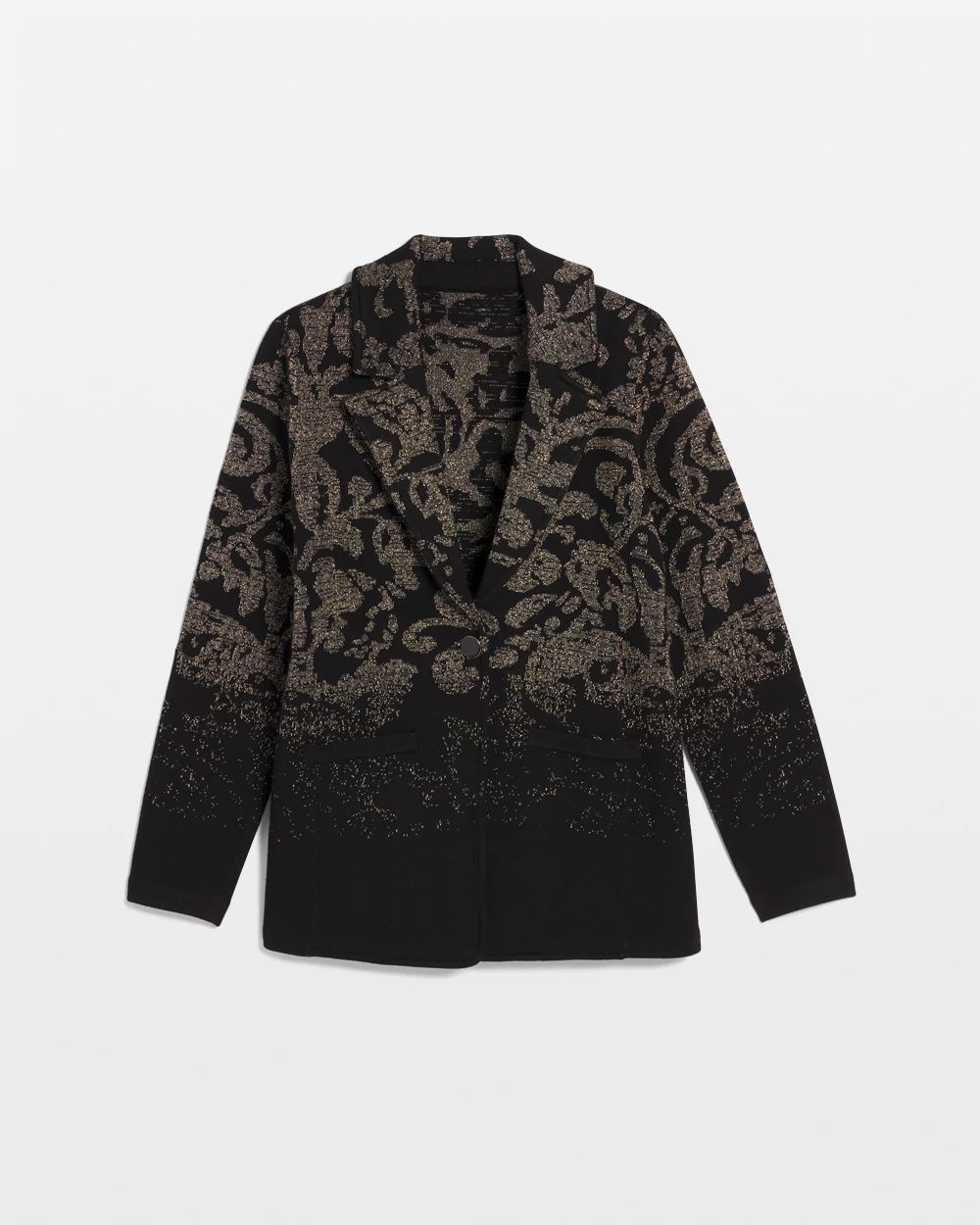 Metallic Jacquard Sweater Blazer