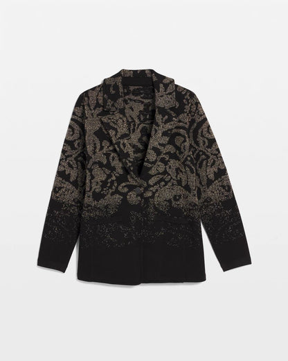 Metallic Jacquard Sweater Blazer