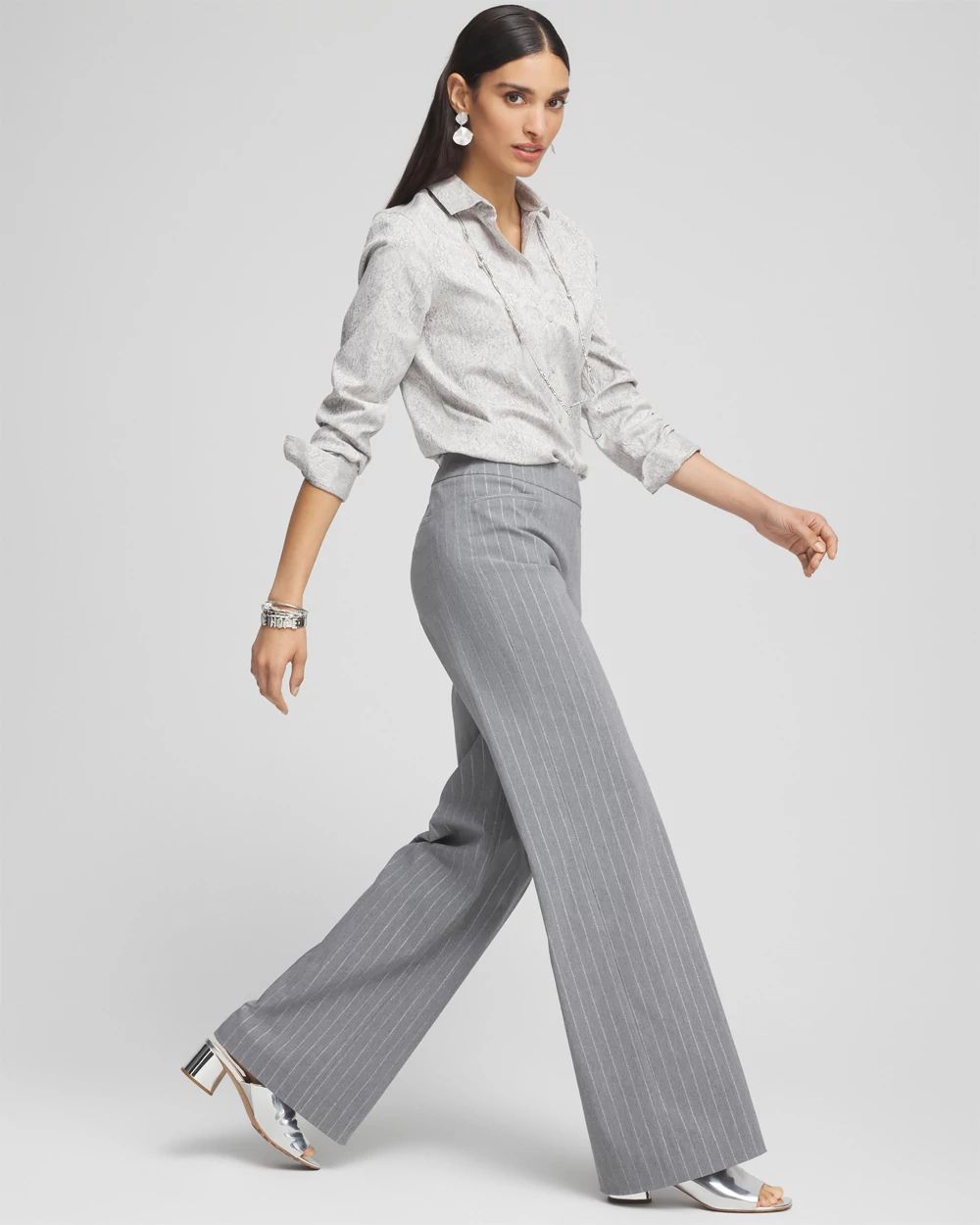 Brigitte Pinstripe Wide Leg Pants