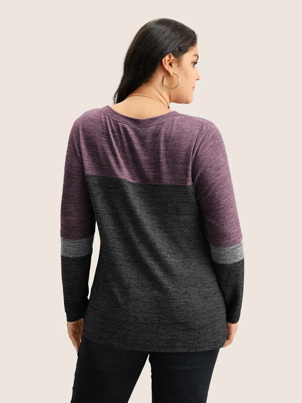 Heather Colorblock Contrast Crew Neck T-Shirt