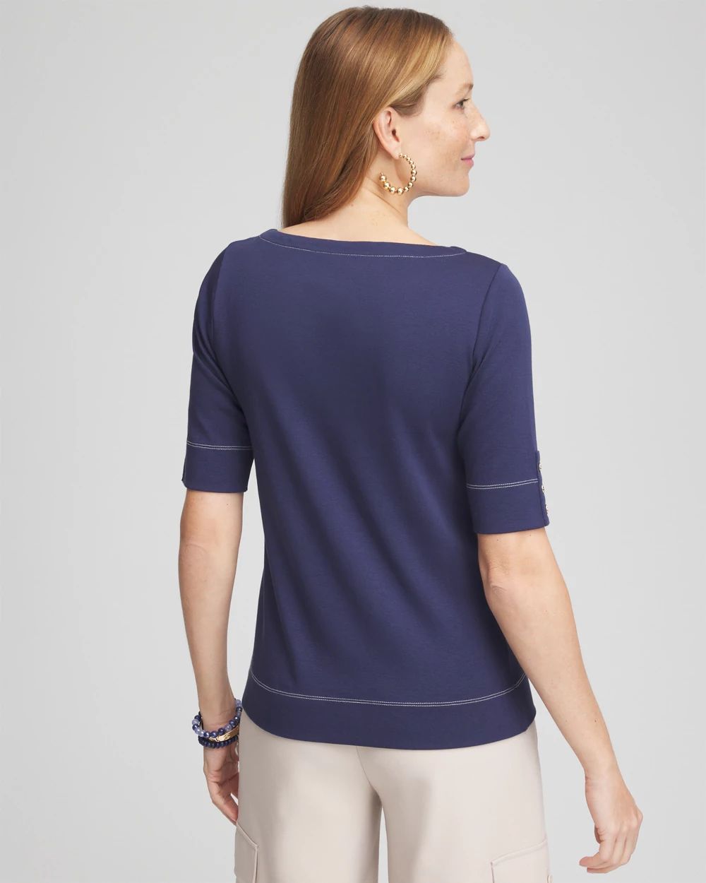 Pima Cotton Bateau-Neck Tee