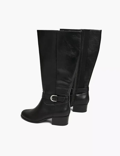 Wide Calf Dream Cloud Buckle Riding Boot