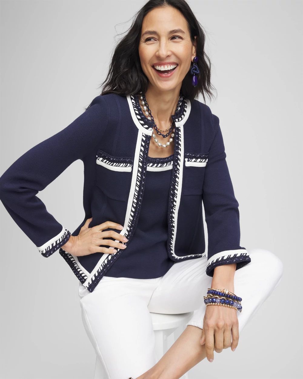 Contrast-Trim Lady Jacket