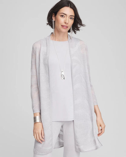 TravelersTM Zebra-Motif Metallic Cardigan