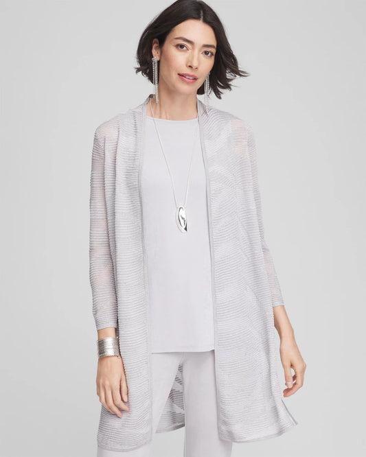 TravelersTM Zebra-Motif Metallic Cardigan