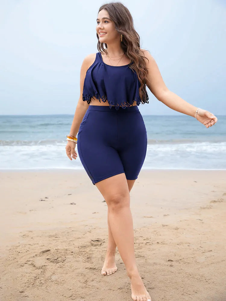 High Waist Pocket Side Swim Shorts