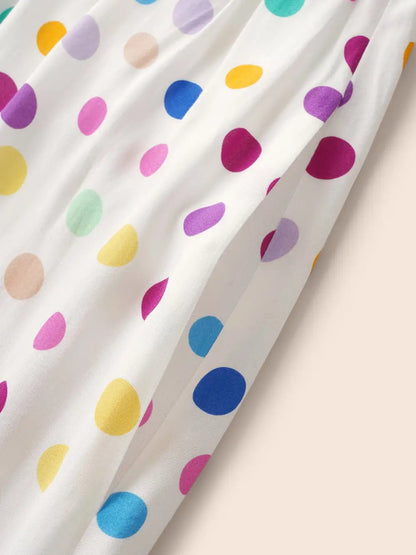Polka Dot Front Tie Midi Shirt Dress
