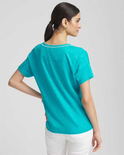 Sweater Trim Linen Tee