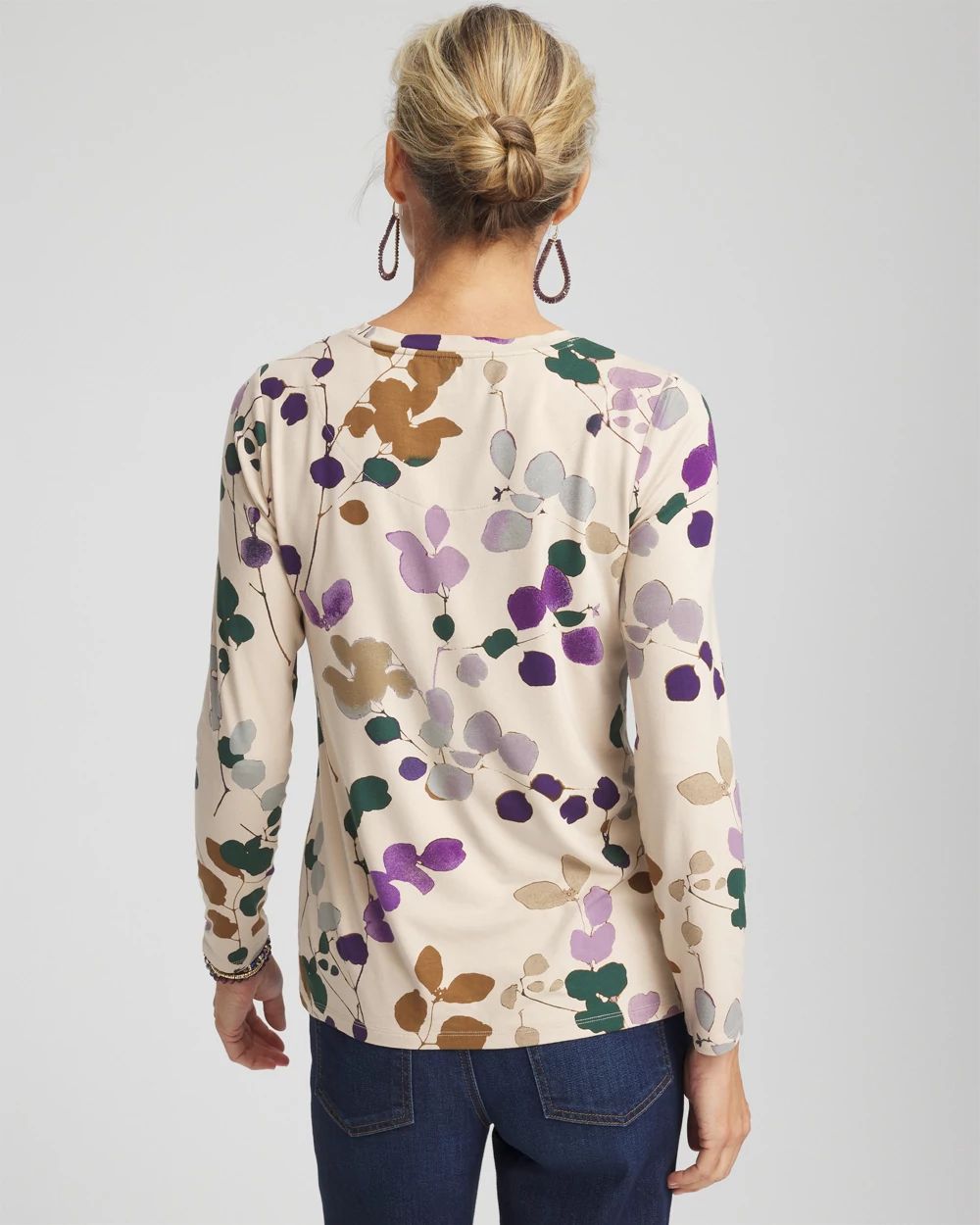 Touch of CoolTM Sprig Dot Long Sleeve Layering Tee