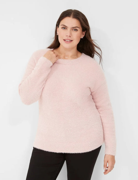Lurex Crew-Neck Eyelash Sweater