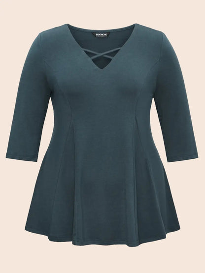 Supersoft Essentials Cross Straps Pleated T-Shirt
