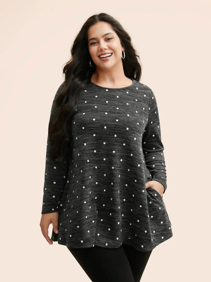 Heather Polka Dot Pocket T-Shirt