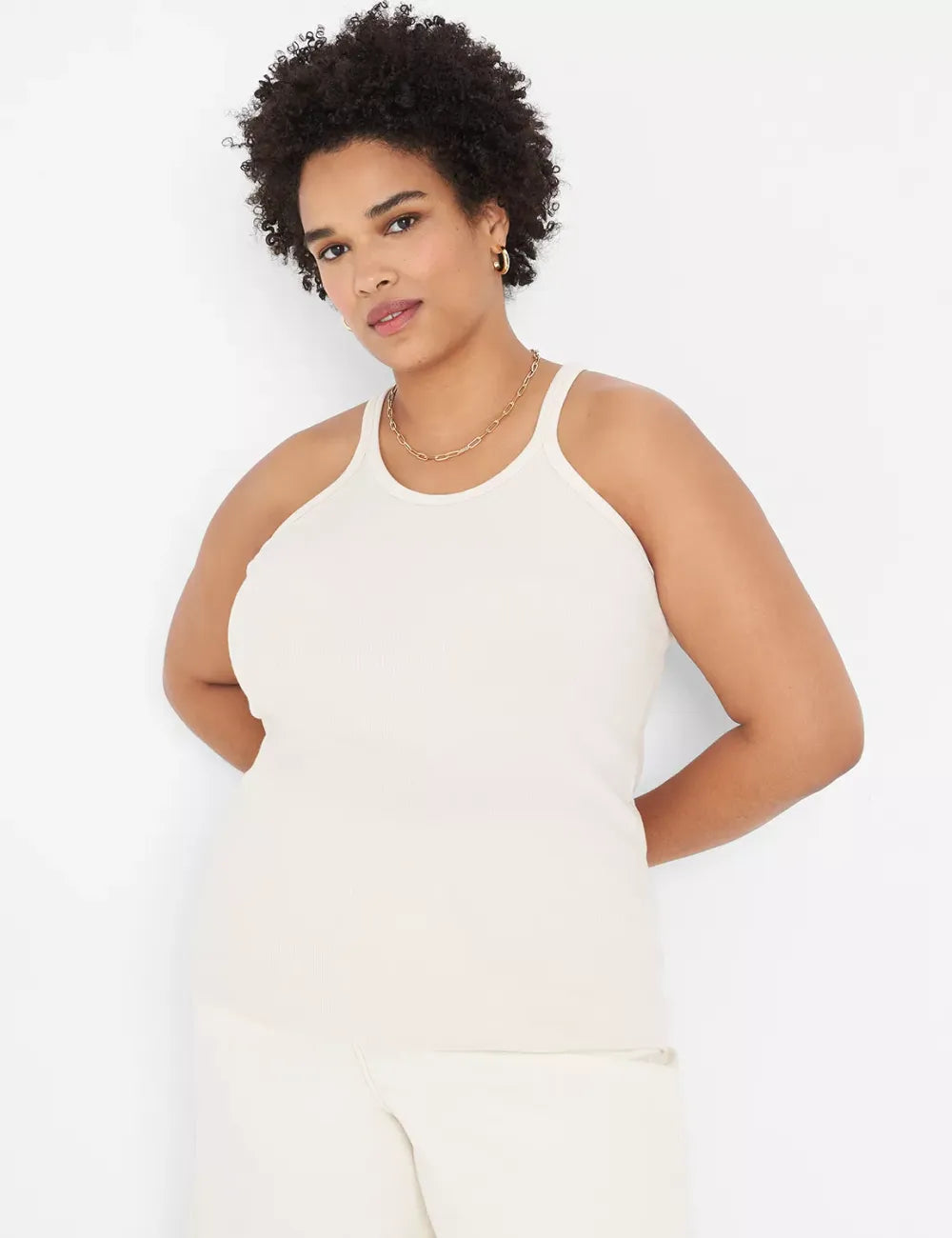 Scoop-Neck Stitch-Detail Tank