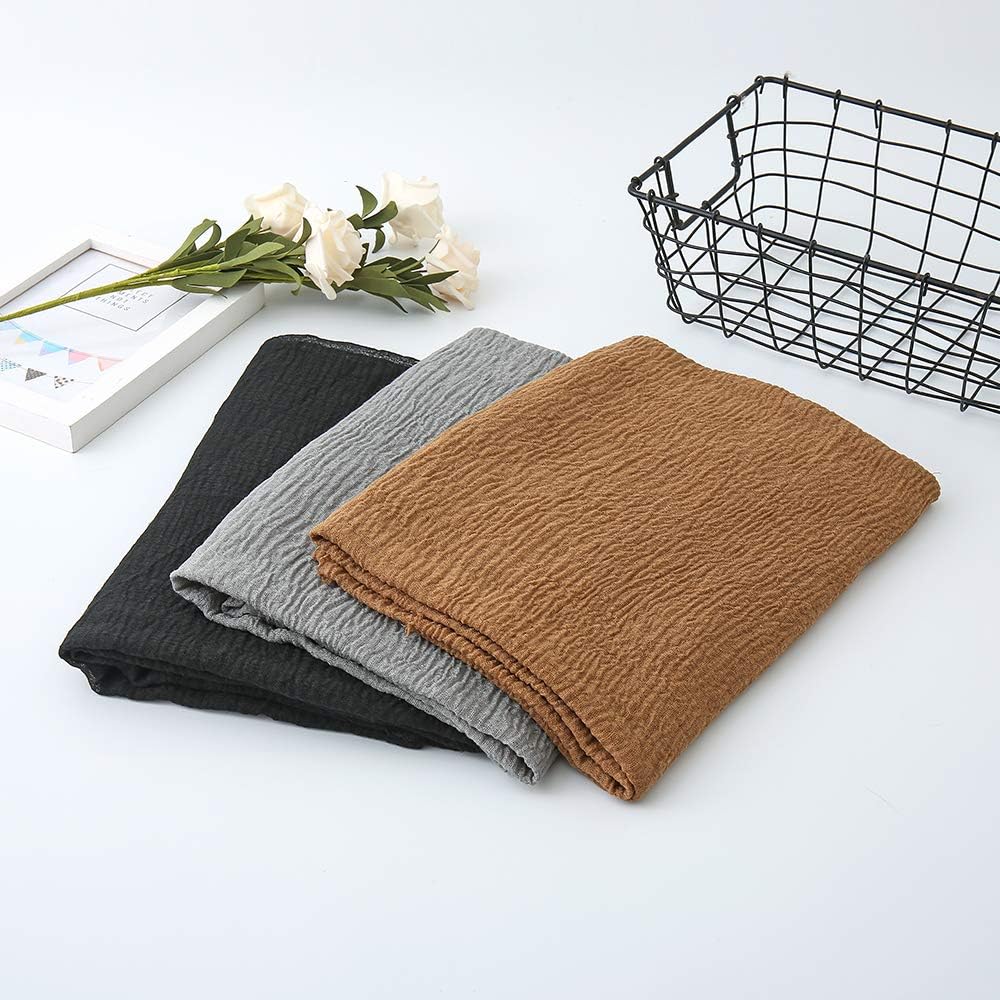 Soft Cotton Hemp Scarf Wrap Long Hijab Scarves for Women