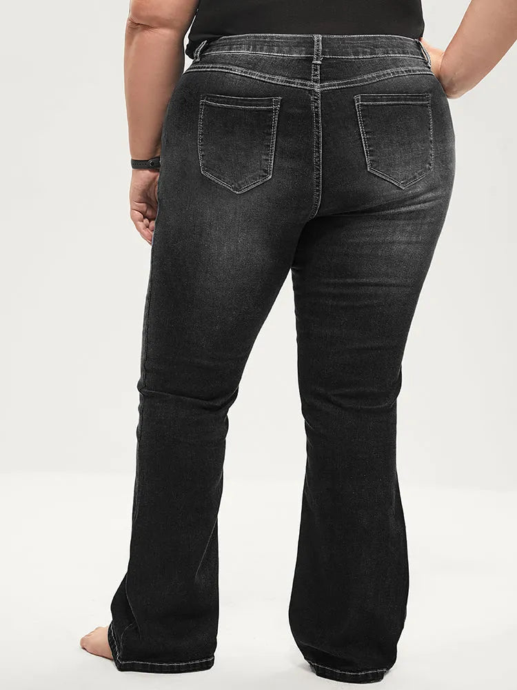 Bootcut Very Stretchy Mid Rise Medium Wash Sculpt Waist Jeans