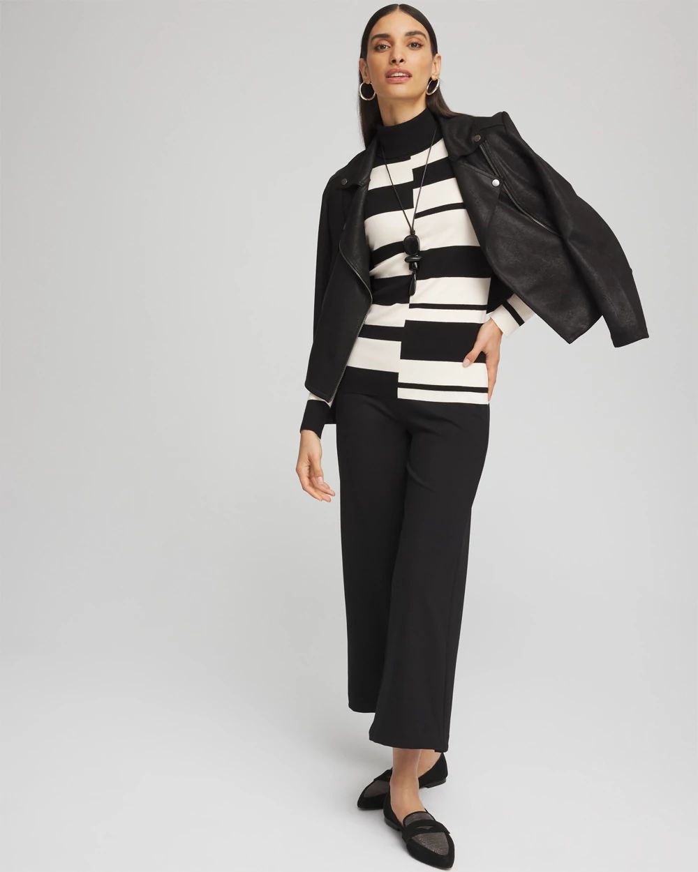 ECOVEROTM Striped Turtleneck Sweater