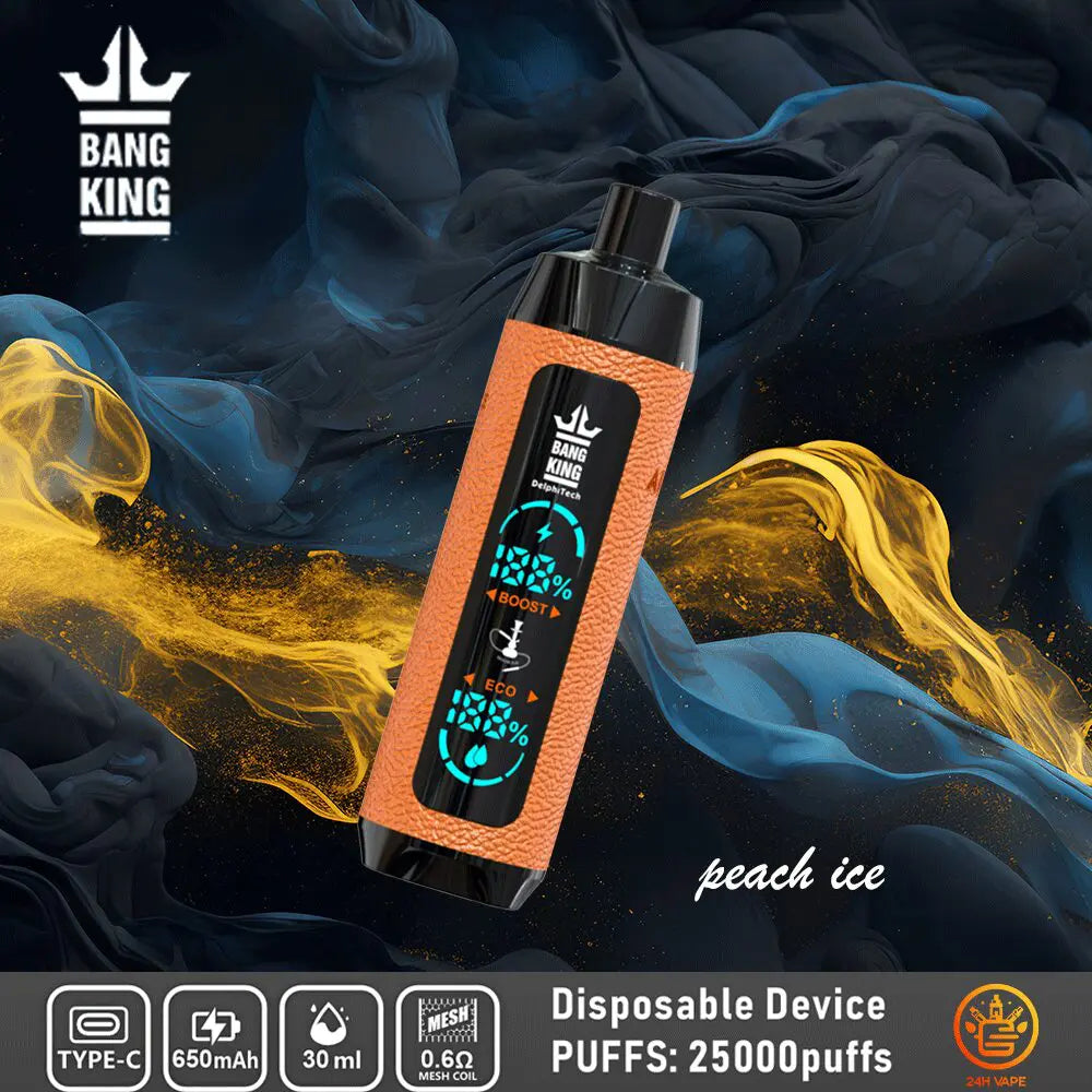 Bang King Shisha 25000 25K Puffs Newest LED Display Leather Disposable Vape Pen
