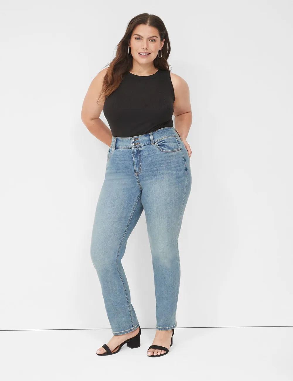 Fitted High-Neck Ribbed Tank