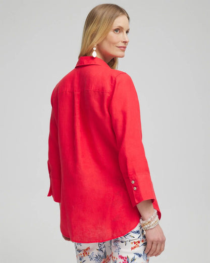 No IronTM Linen 3/4 Sleeve Shirt