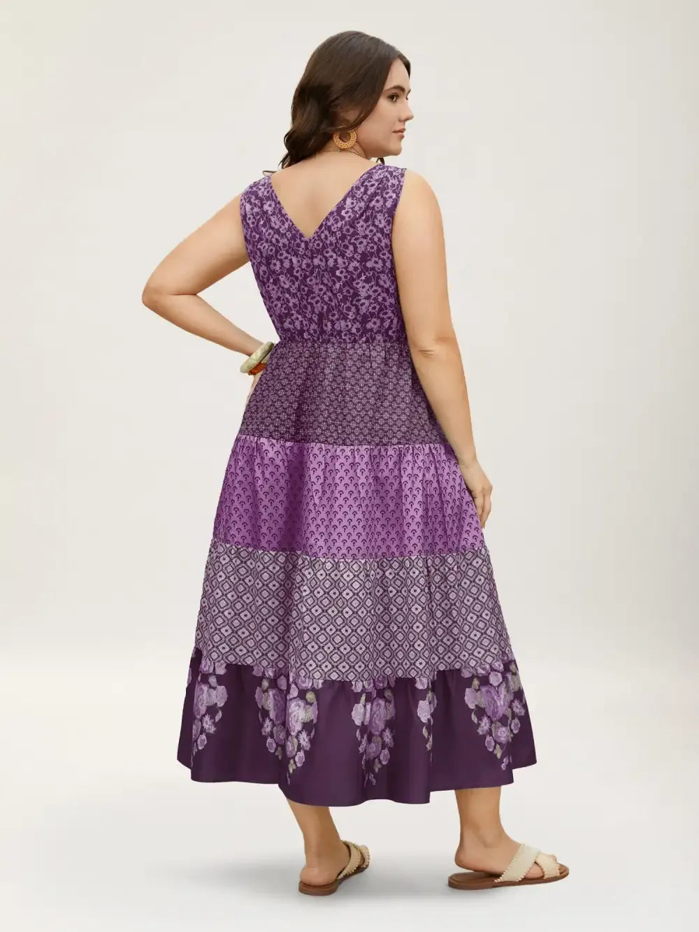 Bandana Patchwork Floral Sleeveless Dress