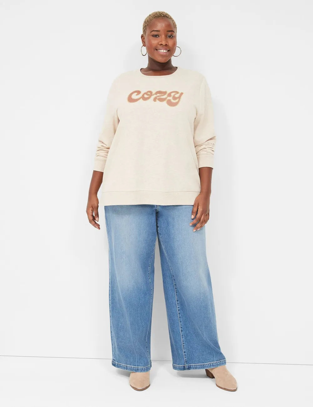 Cozy Patch Graphic Sweatshirt