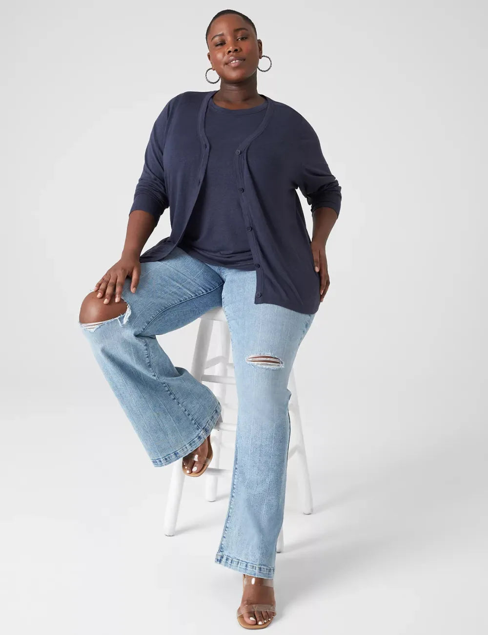 Button-Front Linen Overpiece