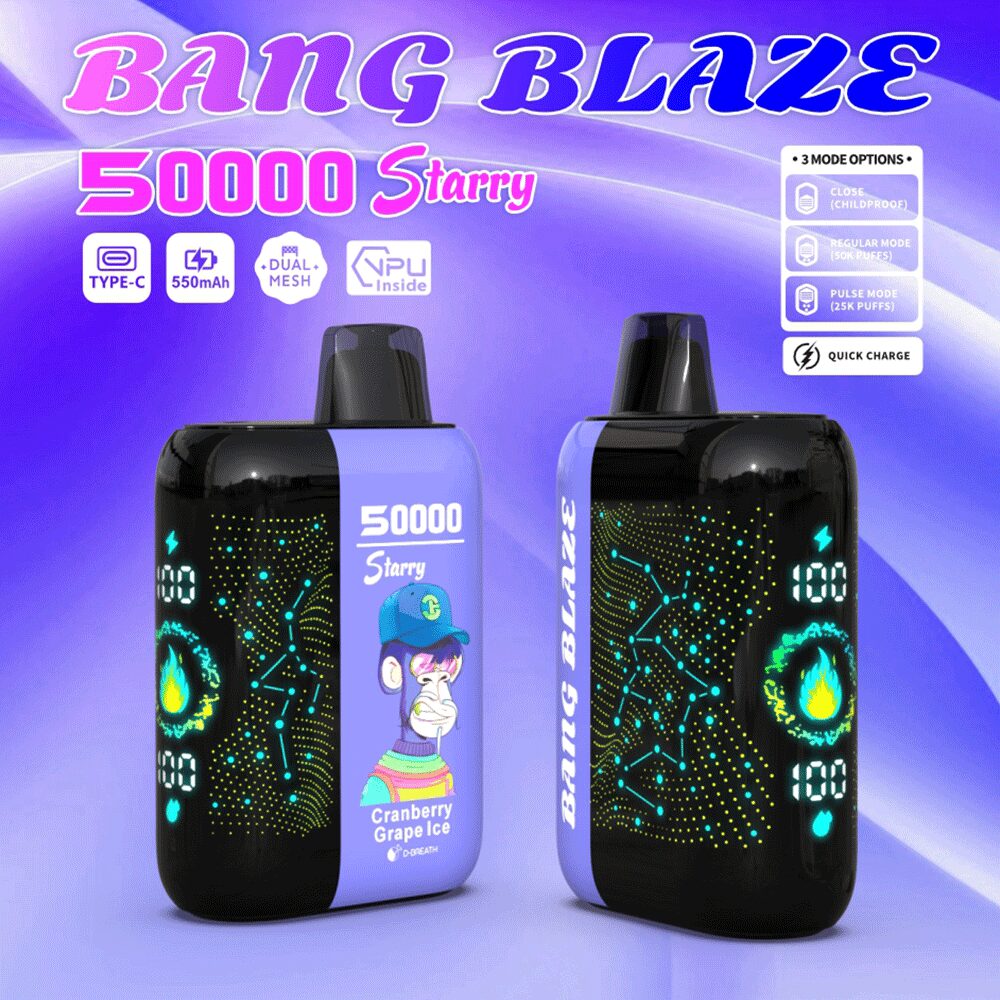 Bang Blaze Starry 50000 50K Puffs Hottest LED Display Disposable Vape