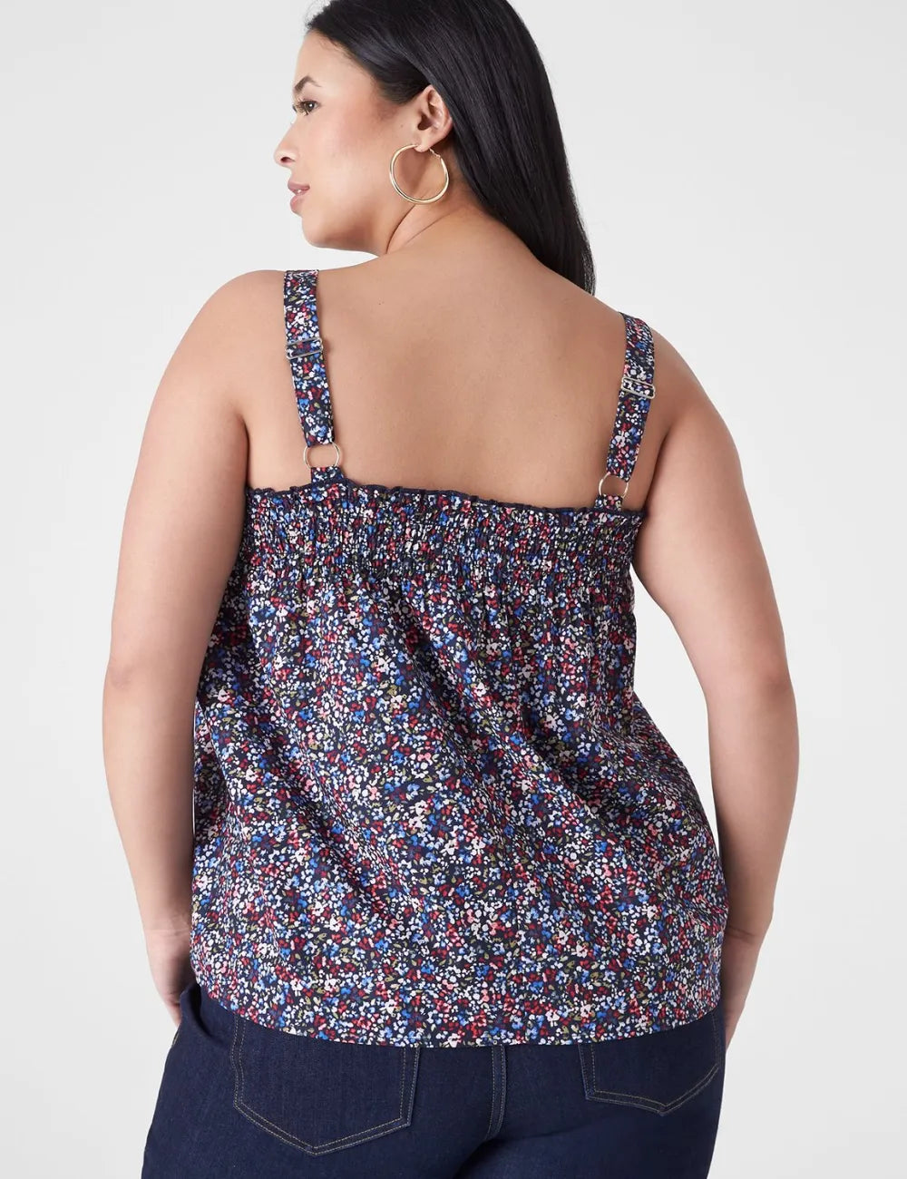 Smocked-Neckline Tank