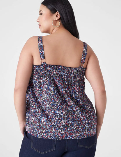 Smocked-Neckline Tank