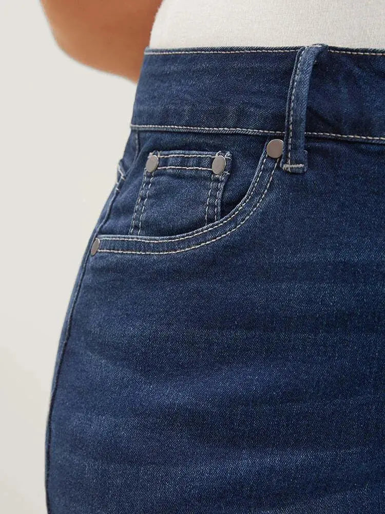4 Pack Very Stretchy High Rise Dark Wash Denim Shorts