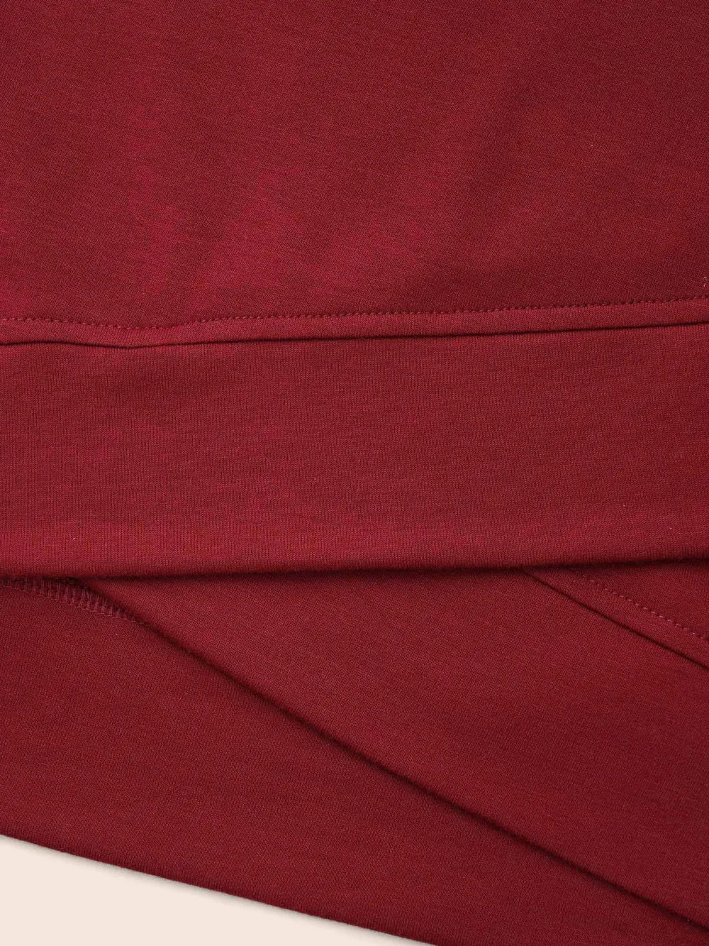 Overlapping Hem Round Neck Sweatshirt