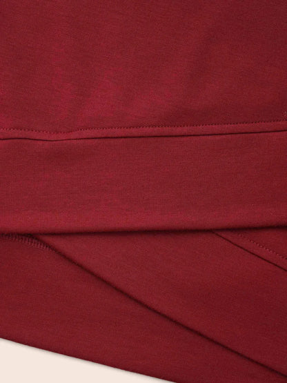 Overlapping Hem Round Neck Sweatshirt