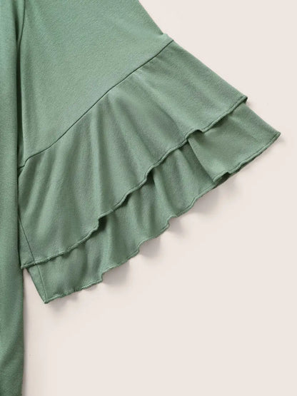 Supersoft Essentials Ruffle Layered Sleeve Pleated T-Shirt