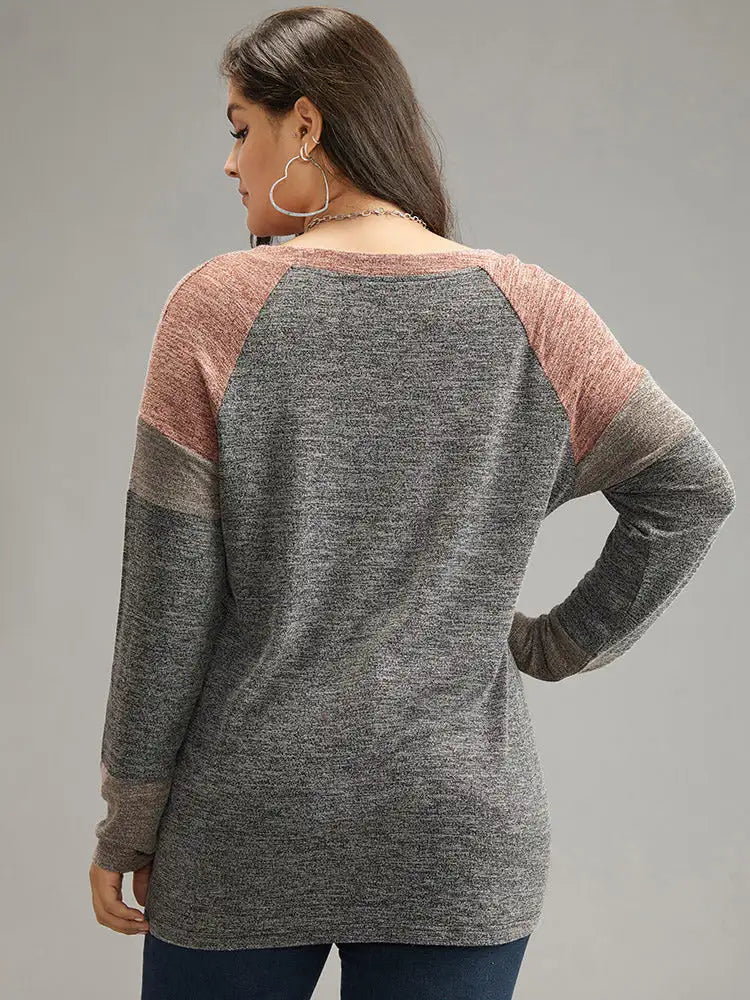 Contrast Pocket Raglan Sleeve T-Shirt