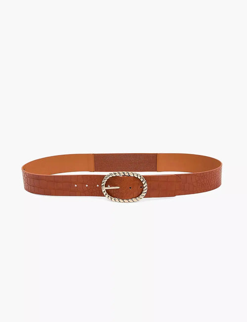 Metal Rope Faux-Leather Waist Belt