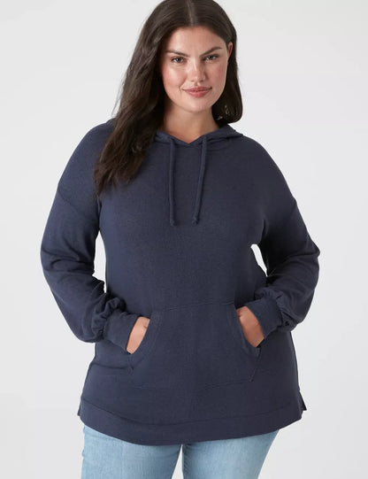 Relaxed Blouson-Sleeve Hacci Hoodie