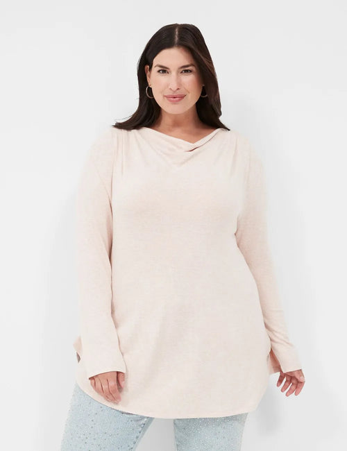 Relaxed Cowlneck Drop-Shoulder Top