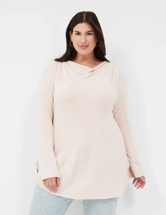 Relaxed Cowlneck Drop-Shoulder Top