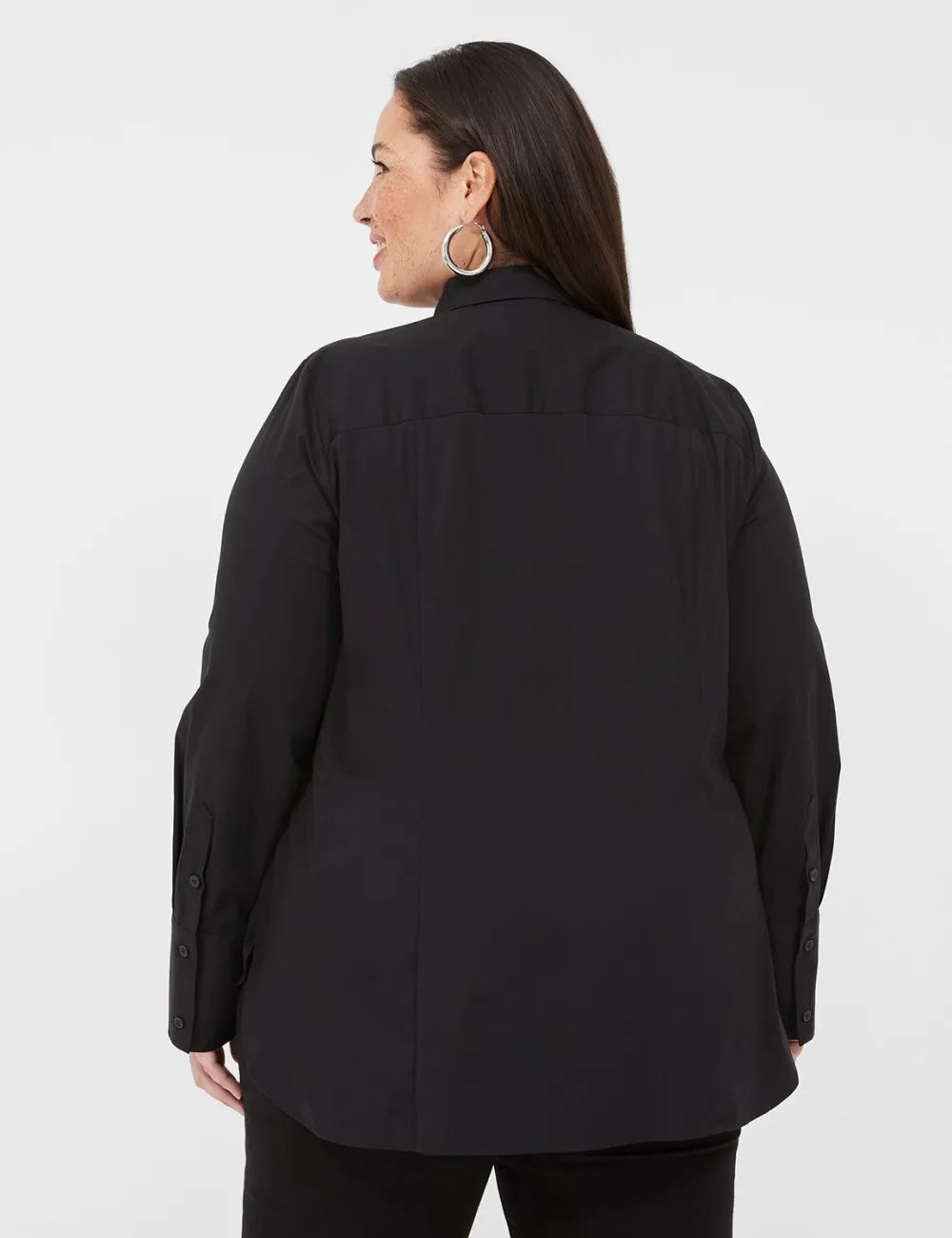 Button-Front No-Peek Girlfriend Shirt
