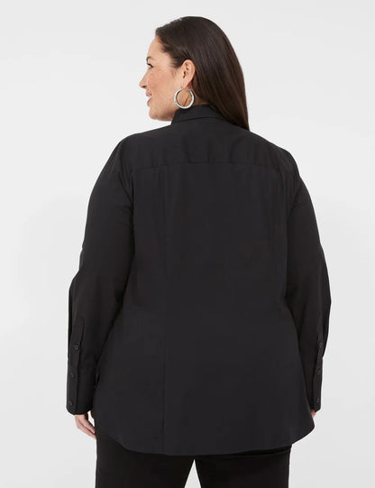 Button-Front No-Peek Girlfriend Shirt