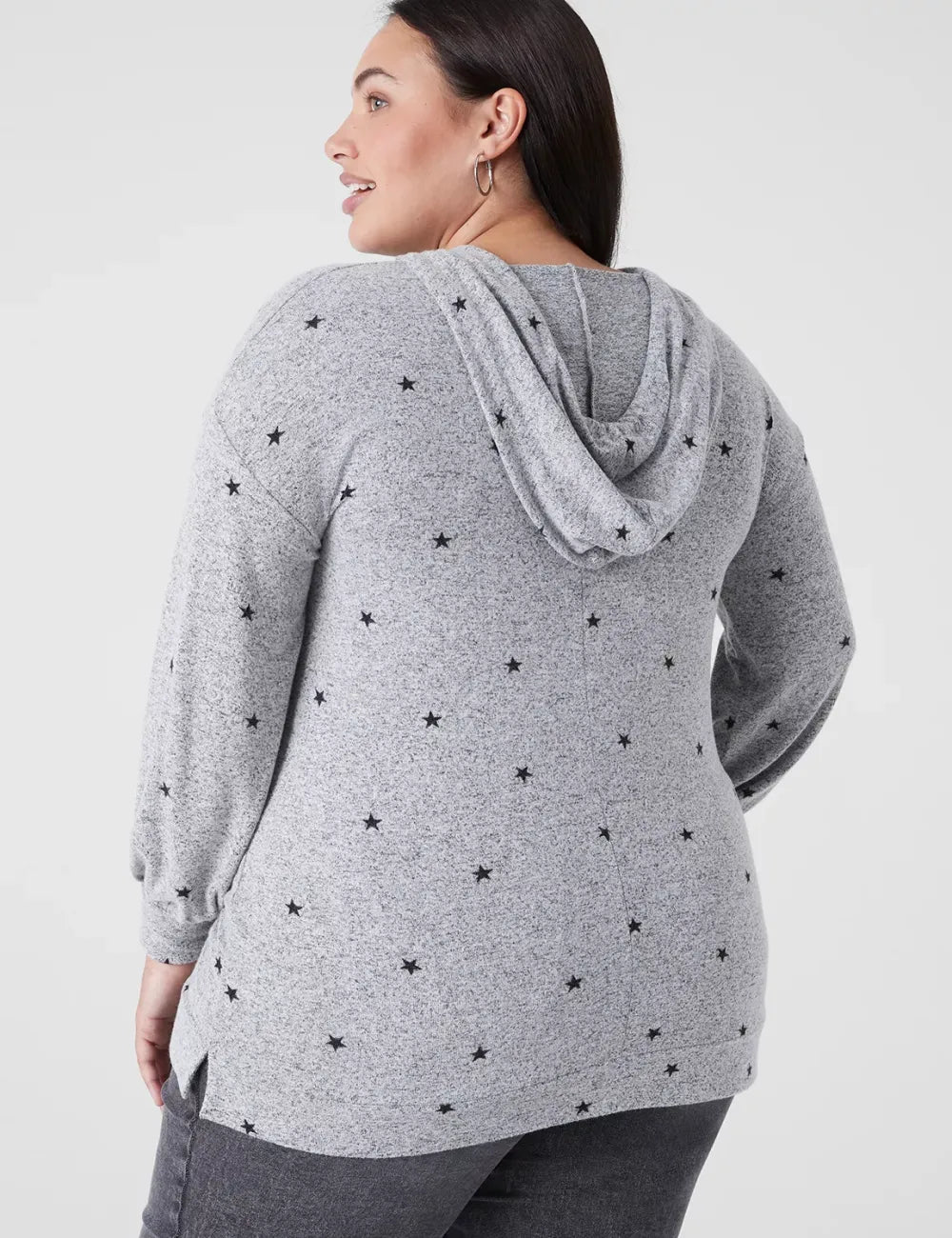 Relaxed Blouson-Sleeve Hacci Hoodie