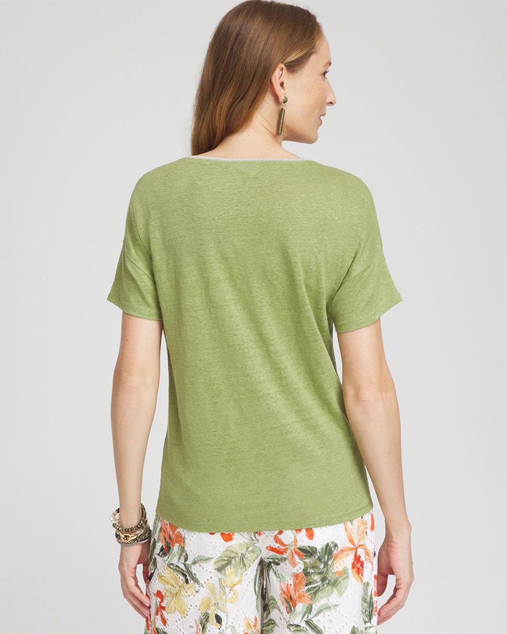Linen Sweater Trim Tee