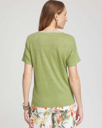 Linen Sweater Trim Tee