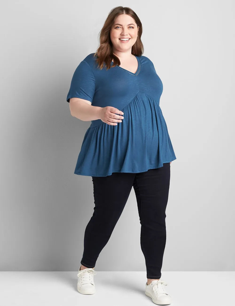 Straight Fit High-Rise Sateen Skinny Jean